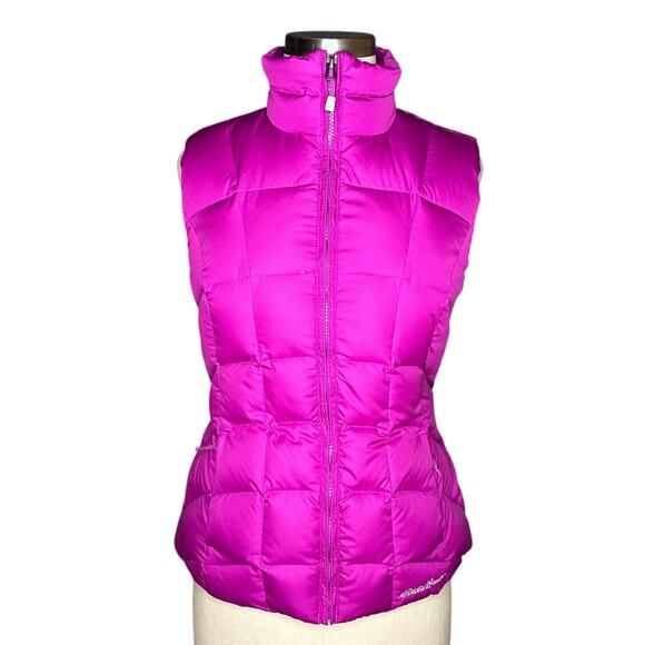 EDDIE BAUER Vibrant Purple Pink EB650 Down Puffer Vest Women's Size XS Quilted - Picture 1 of 6